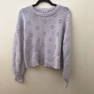 Madewell floral pointelle lavender purple sweater